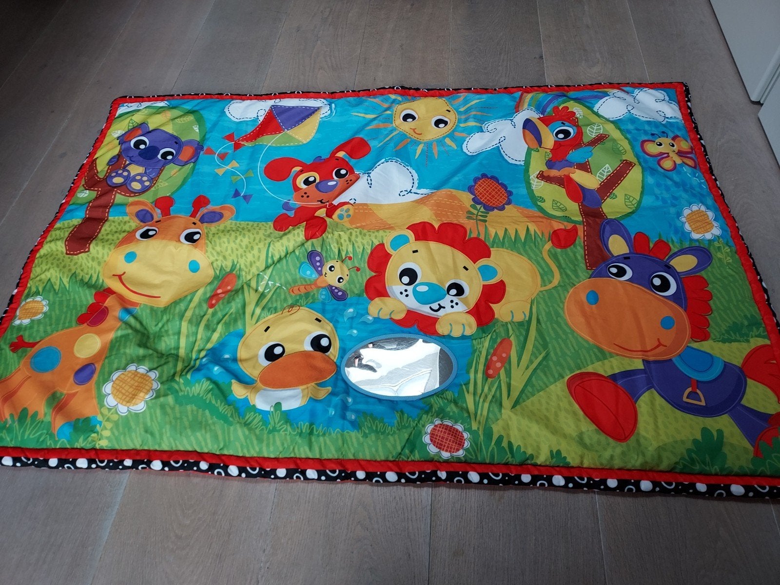 Speelkleed met vrolijke dieren en spiegel, Ophalen of Verzenden, Zo goed als nieuw, Speelkleed