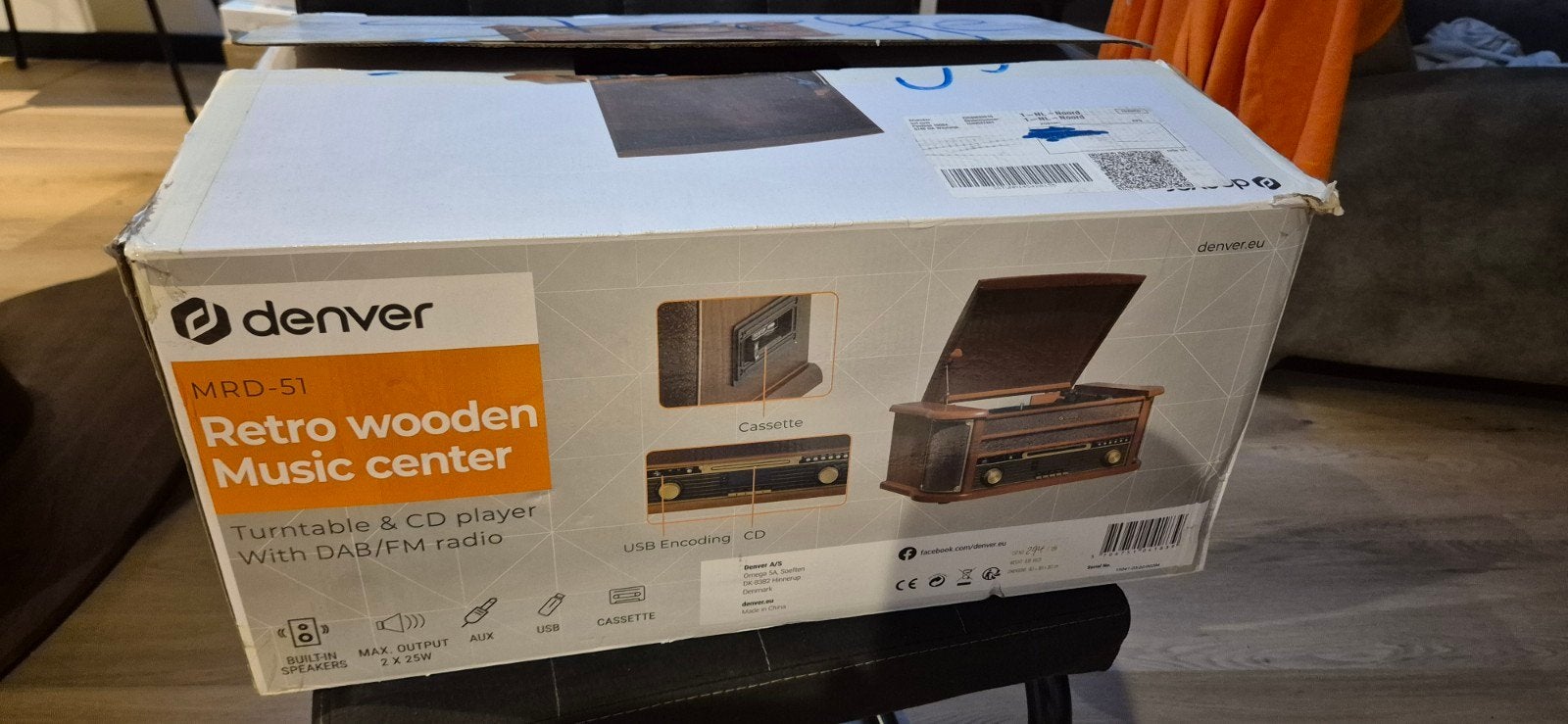 Denver MRD-51 Retro Houten platenspeler., Gebruikt, USB-aansluiting, Platenspeler, Ophalen