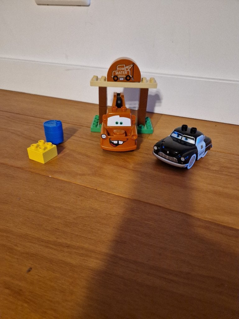 LEGO Duplo Cars Takelwagen Mater en Doc, Gebruikt, Overige thema's, Ophalen of Verzenden, Duplo
