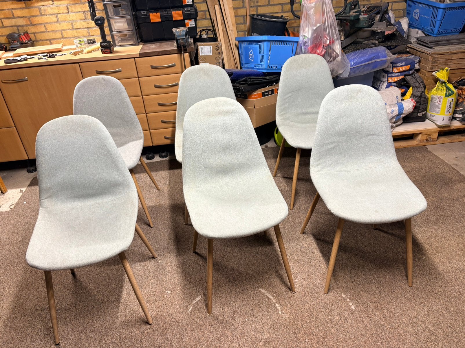 6 stoelen gratis ophalen, Ophalen, Gebruikt, Metaal, Grijs