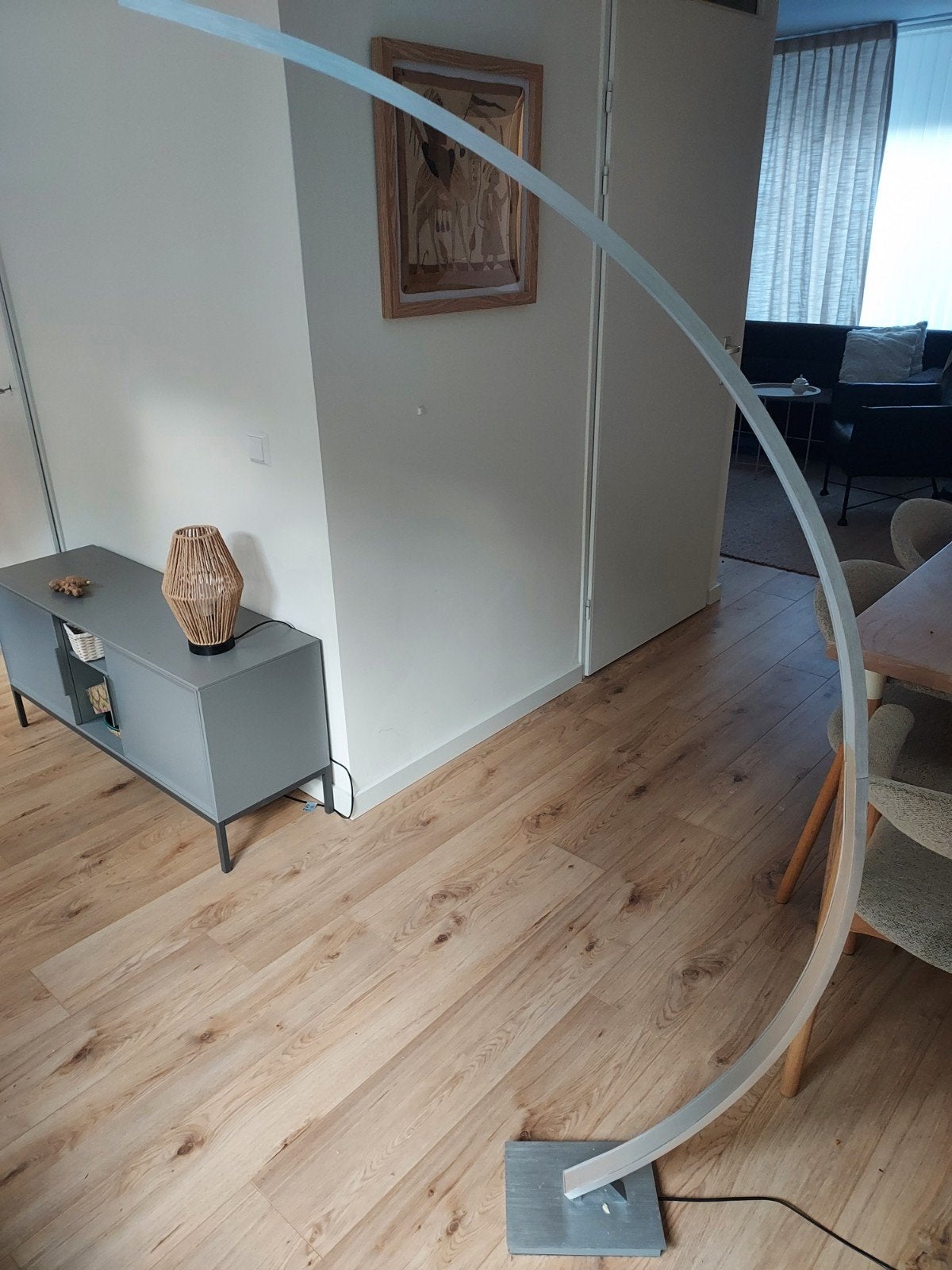 Dimbare design staande bureaulamp, Huis en Inrichting, Lampen | Vloerlampen, Modern design, Gebruikt, Ophalen of Verzenden, Metaal