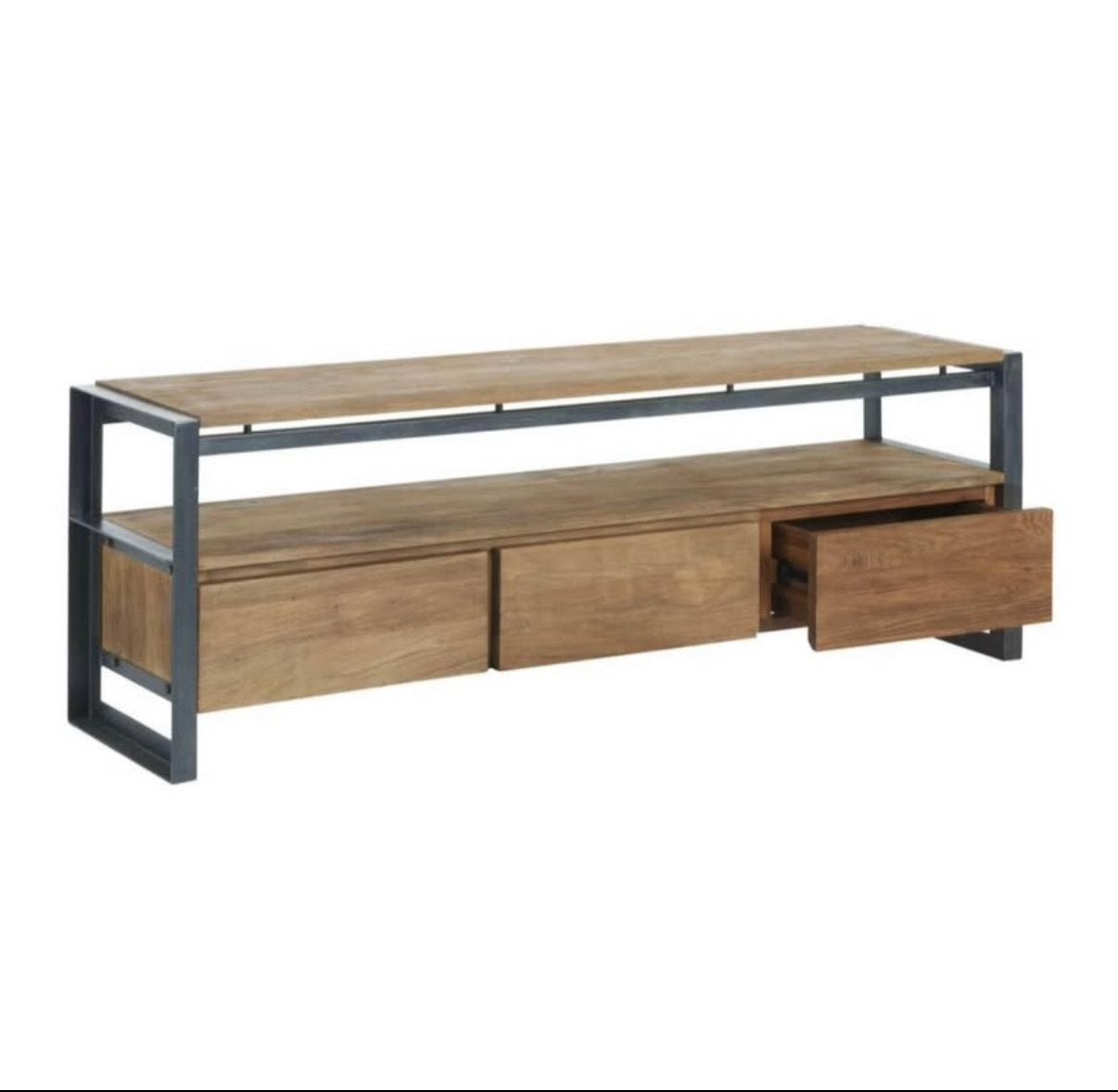 D-Bodhi TV-meubel FERUM INDUSTRIAL 160 cm – teak & metaal, Ophalen, 150 tot 200 cm, Zo goed als nieuw, Minder dan 100 cm