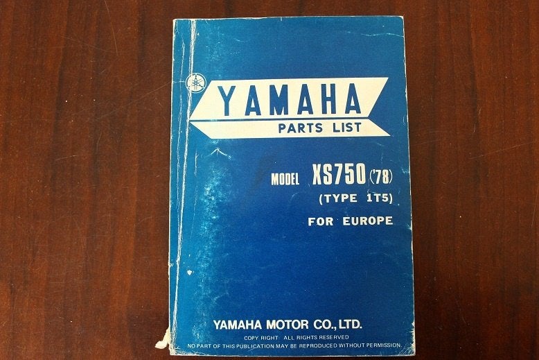 Yamaha XS750 1978 motorcycle parts list typ 1T5 XS 750, Ophalen of Verzenden, Yamaha