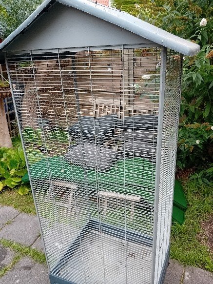 grote vogelkooi horizontaal, Ophalen, Gebruikt, Metaal, Vogelkooi
