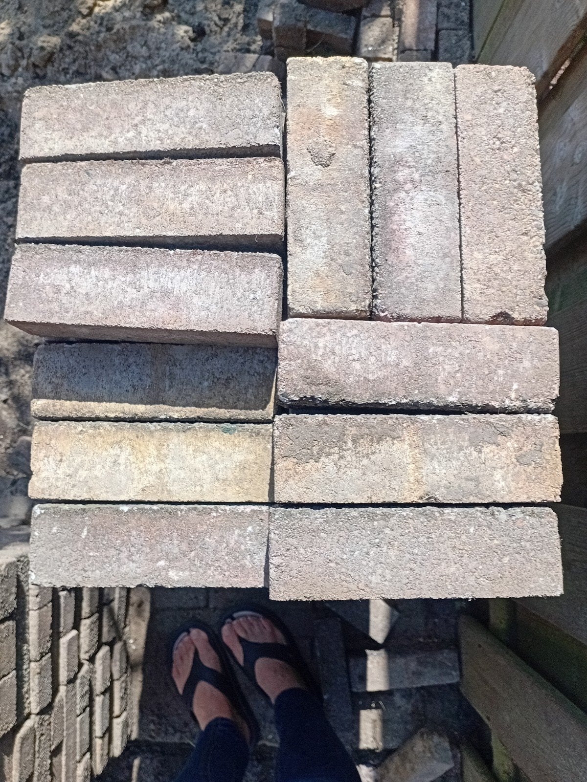 Beton klinkers waalformaat 15m2, Ophalen, Gebruikt, Klinkers, 10 m² of meer