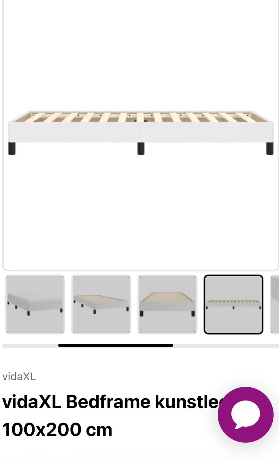 Bed 100x200 nieuw!, Ophalen, 100 cm, Eenpersoons, Wit