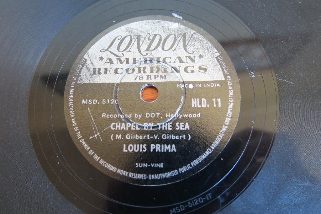 Louis Prima Chapel By The Sea 78rpm 78 toeren uniek zeldzaam, Ophalen of Verzenden, 1960 - 1969, Gebruikt, 10 inch