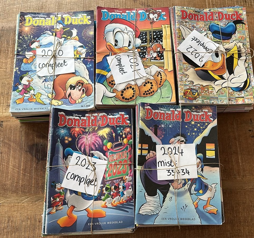 Rond de 30 complete jaargangen Donald Duck, Complete serie of reeks, Ophalen of Verzenden, Gelezen