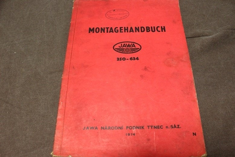 JAWA 350cc typ 634 1974 motorrad montage handbuch, Motoren, Ophalen of Verzenden, Overige merken