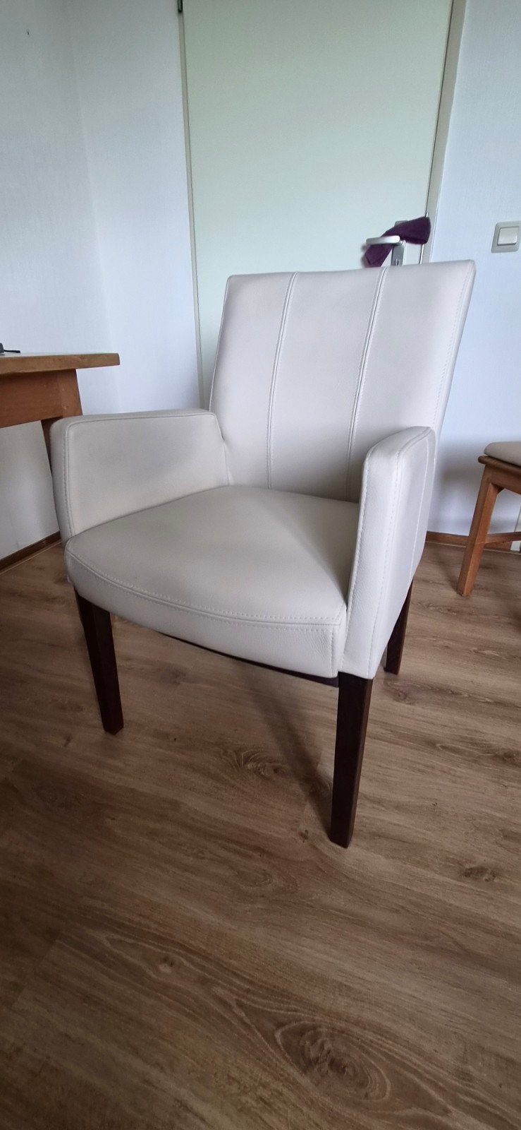 Witte leren stoel - Ophalen in Maarssenbroek, Huis en Inrichting, Ophalen, Gebruikt, Leer