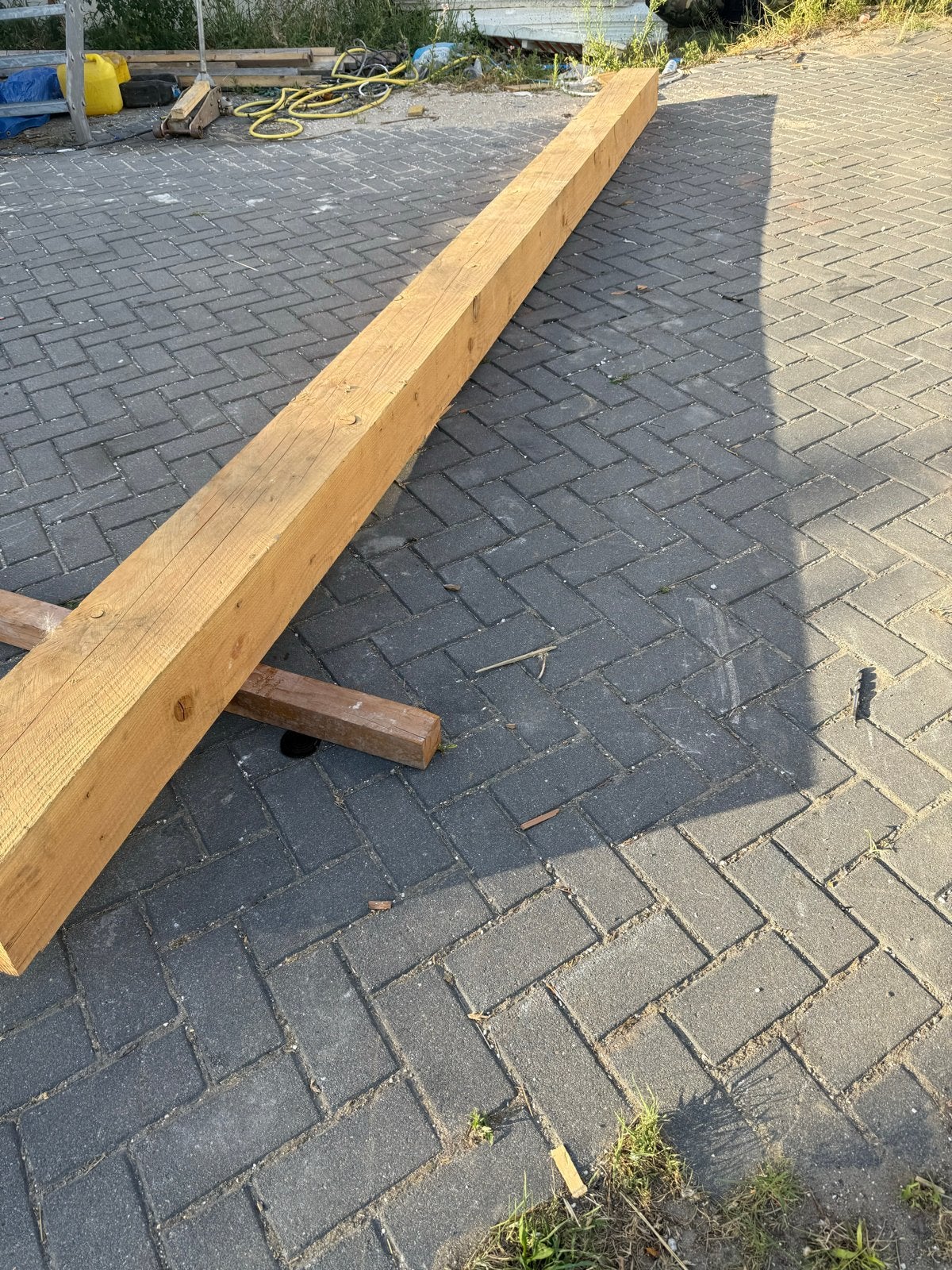 Douglas houtbalk/paal 20x20 cm, 5 meter lang, Ophalen, Gebruikt, Balk, Overige houtsoorten