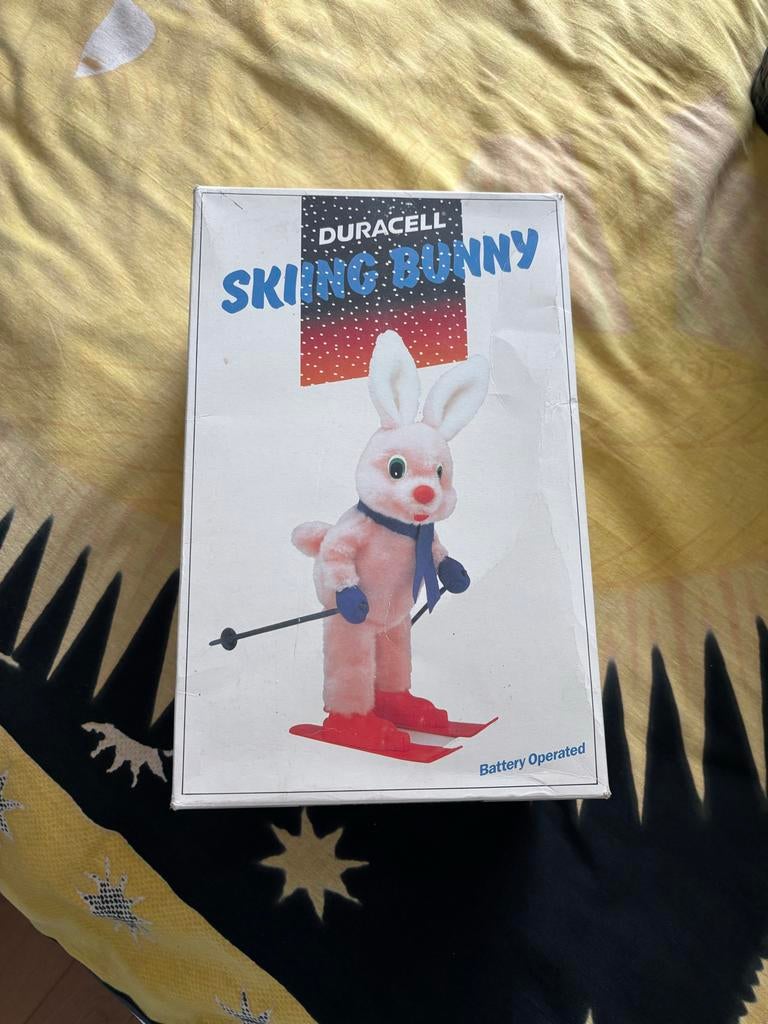 Vintage Duracell Skiing Bunny met originele doos, Kinderen en Baby's, Ophalen of Verzenden, Zo goed als nieuw, Jongen of Meisje