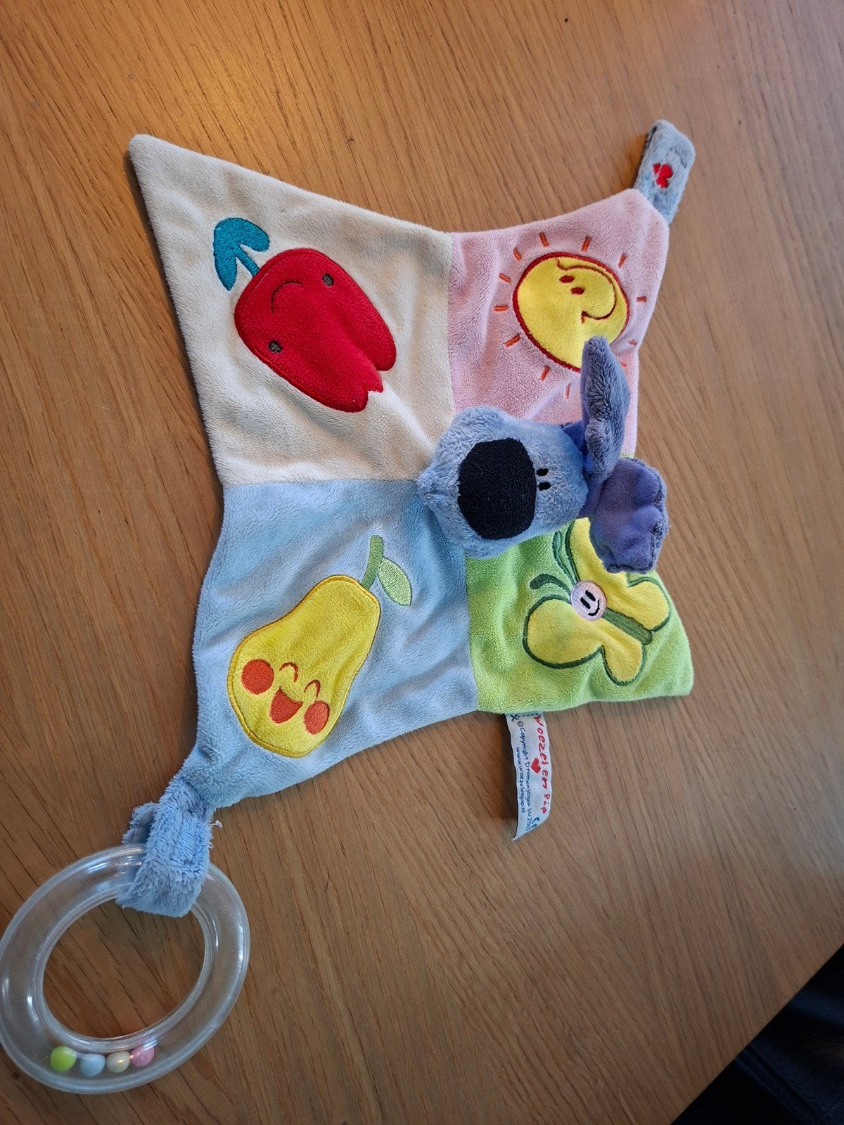 Woezel en Pip rammelaar/knuffeldoekje, Ophalen of Verzenden, Gebruikt, Rammelaar, Met geluid