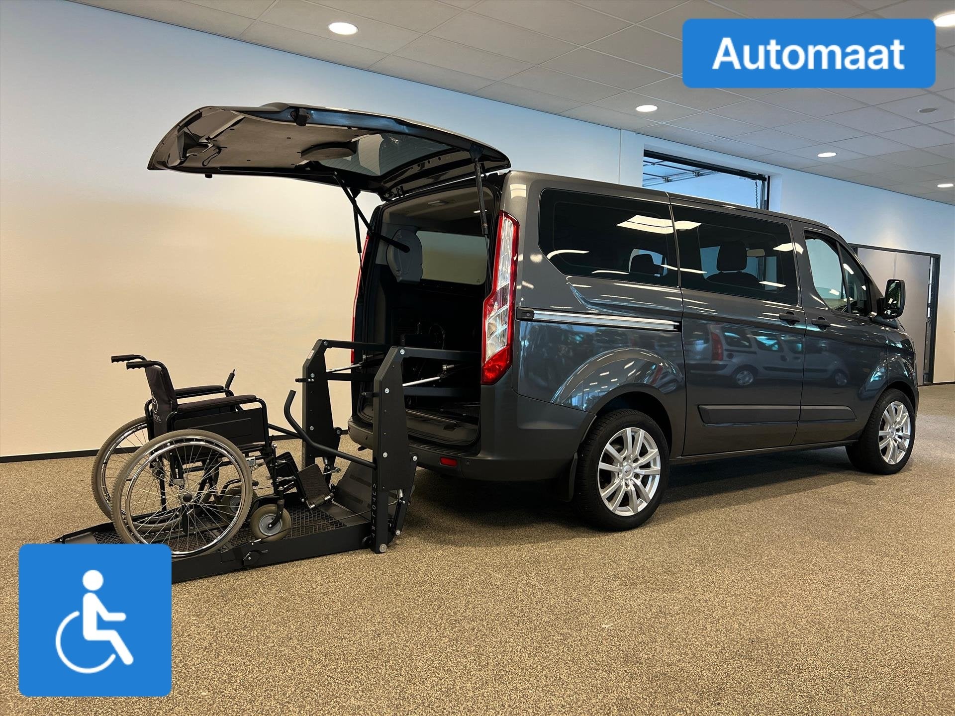 Ford Transit Custom L1H1 Rolstoelbus Automaat (airco), Auto's, Automaat, Parkeersensor, Stof, 4 cilinders