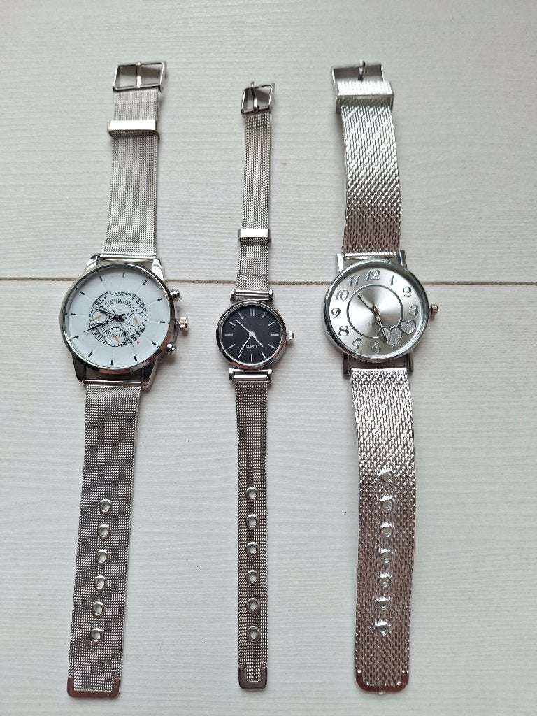 3 Nieuwe Zilverkleurige Dames/Meisjes Horloges 3 stuks 10.-, Ophalen of Verzenden, Nieuw, Zilver, Meisje