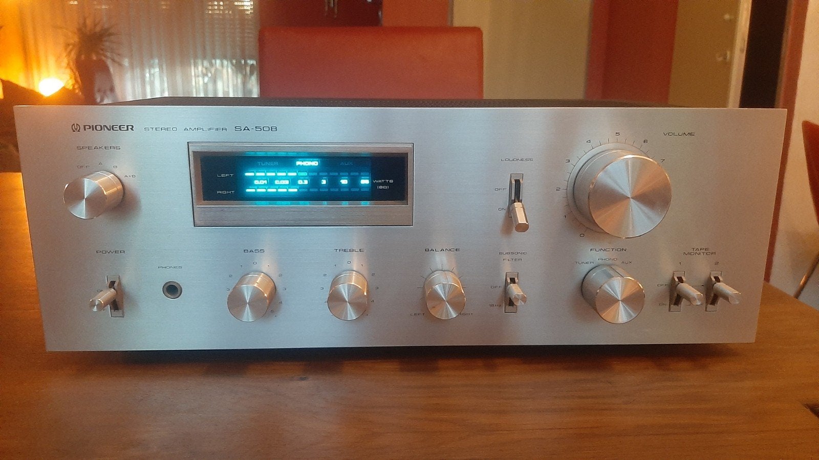 Pioneer Stereo Versterker SA-508 - Vintage Audio, Audio, Tv en Foto, Versterkers en Receivers, Ophalen of Verzenden, Minder dan 60 watt