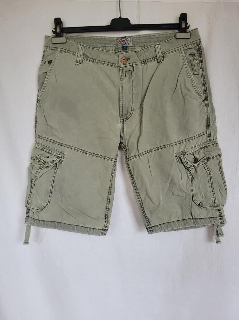 Stoere groene cargo/ heren korte broek mt XL merk 55 Stage, Kleding | Heren, ., Maat 56/58 (XL), Ophalen of Verzenden, Zo goed als nieuw