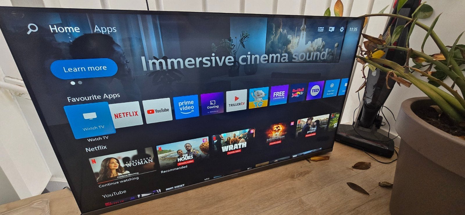 Phillips 43inch Smart TV met apps zoals Netflix en YouTube, LED, 50 Hz, Zo goed als nieuw, 100 cm of meer