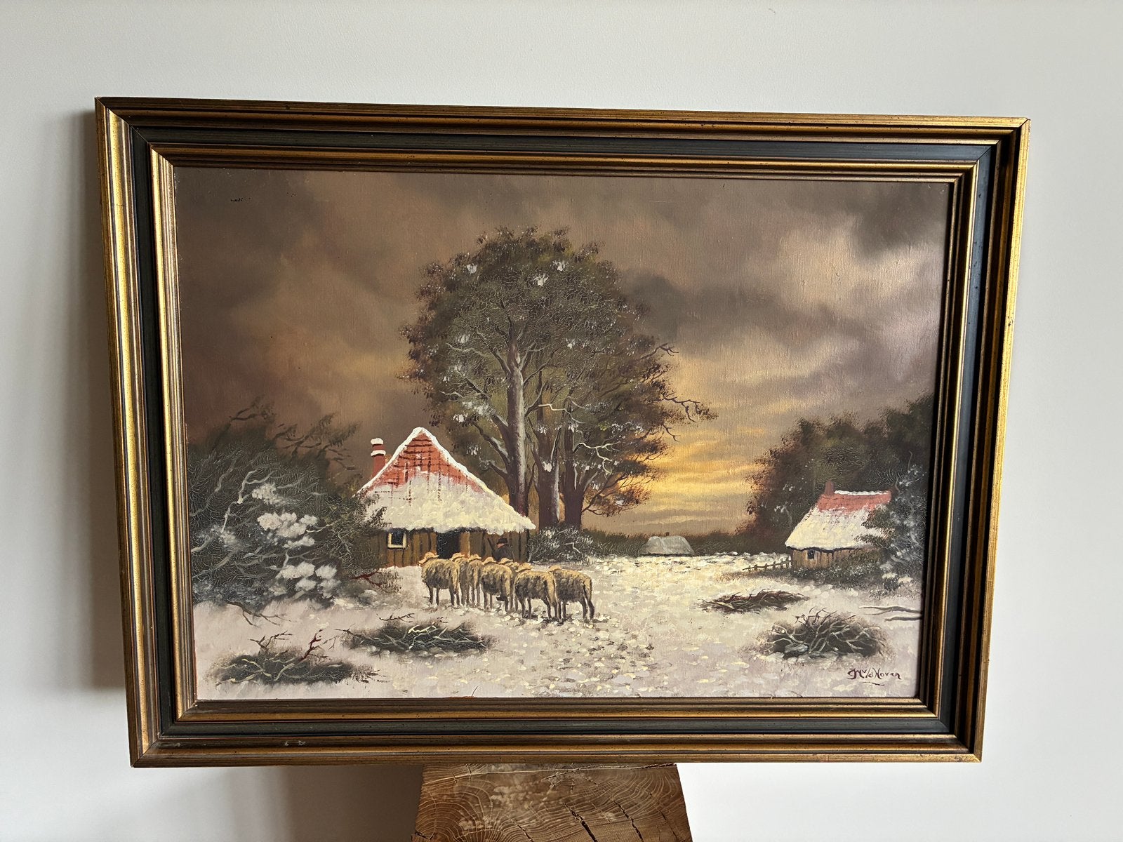 Orgineel olieverfschilderij met lijst, Antiek en Kunst, Kunst | Schilderijen | Klassiek, Ophalen, Doek, Oud hollands, Olieverf
