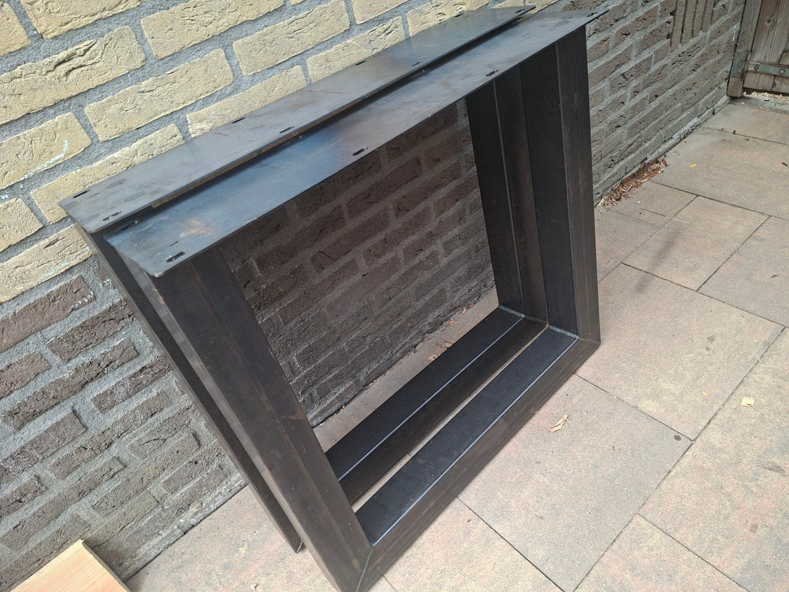 Metalen tafelpoot - Zwart, robuust en modern design, Ophalen, Tafelpoot, Gebruikt, 50 tot 100 cm