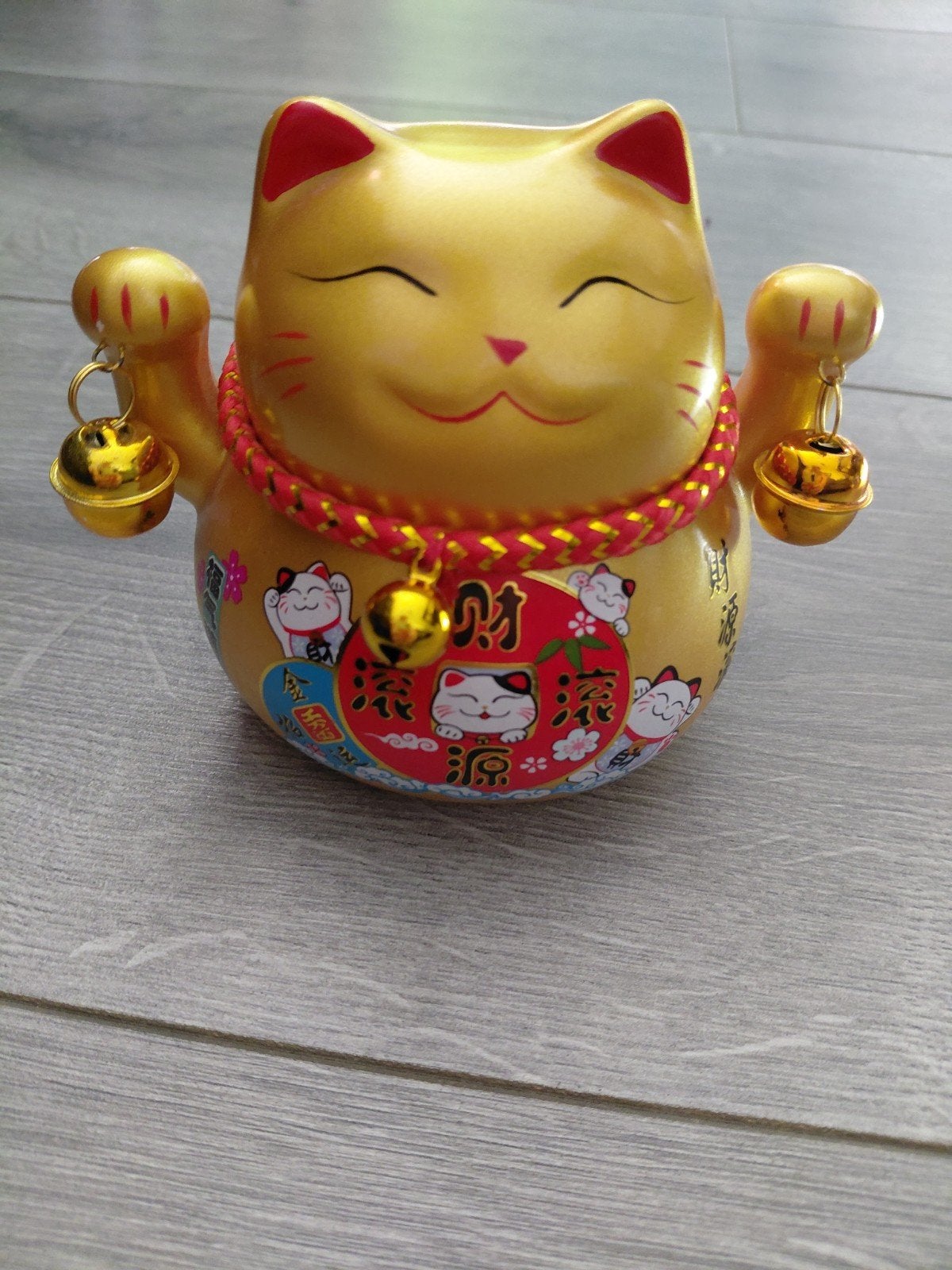 Maneki-neko (gelukskat) spaarpot, Ophalen of Verzenden, Zo goed als nieuw, Steen, Aardewerk of Keramiek, Dier