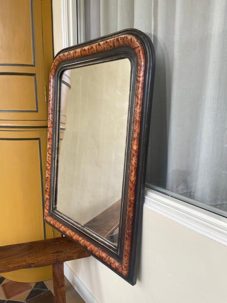 Grote Franse Louis Philippe Spiegel 104 cm., Antiek en Kunst, Antiek | Spiegels, Ophalen, Overige vormen, 50 tot 100 cm, 100 tot 150 cm