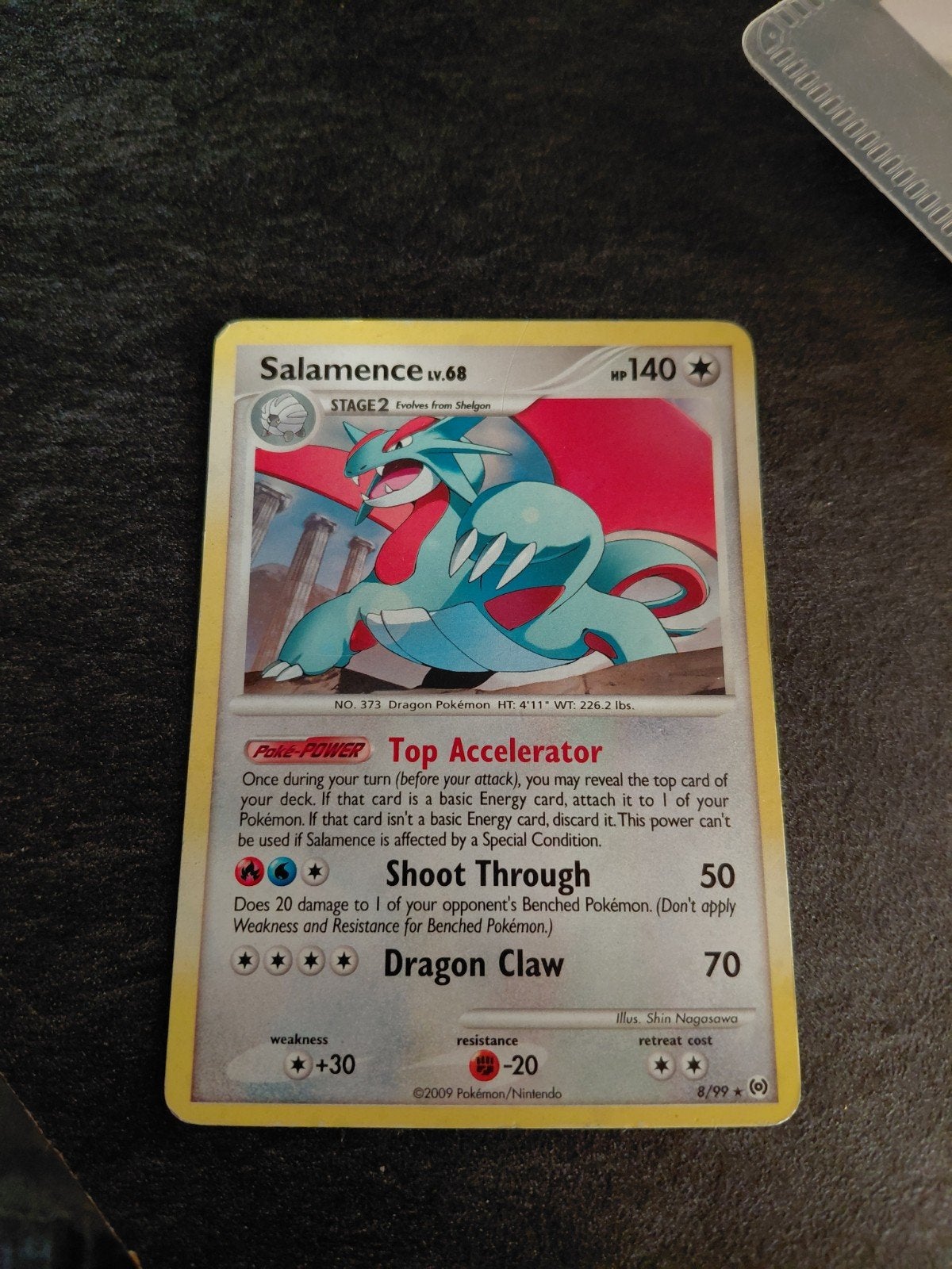 Salamence holo - kaart 8/99 uit 2009, Ophalen of Verzenden, Zo goed als nieuw, Losse kaart, Foil