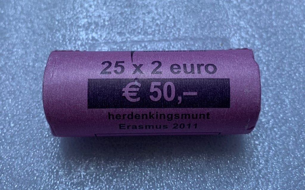 Muntrol 2 Euro Nederland 2011 25x 2 Euro UNC (Erasmus), Verzenden, Koningin Beatrix, Euro's, Losse munt
