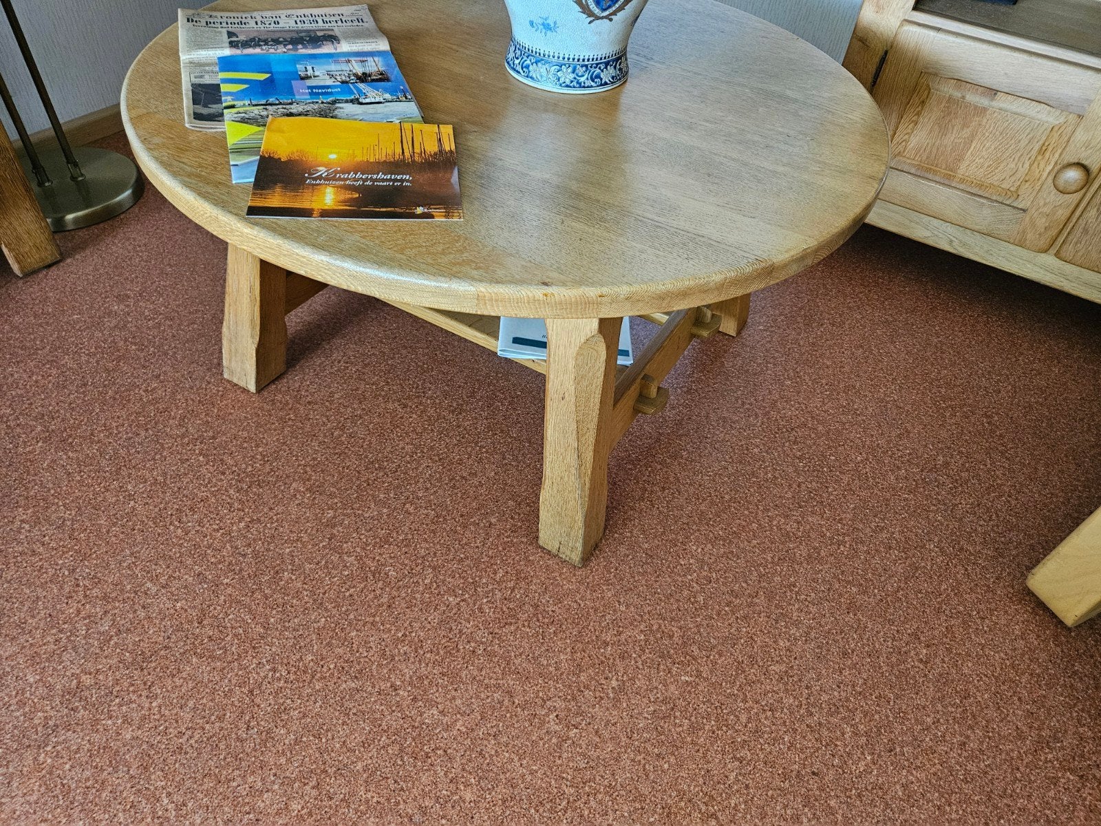 salontafel massief blond eiken, Ophalen, Gebruikt, 50 tot 100 cm, 50 tot 100 cm