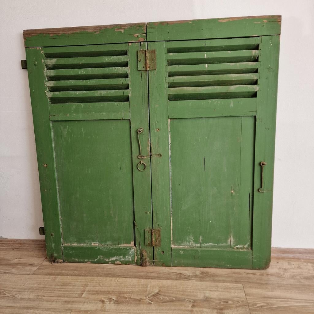 Groen luik scharnierbaar Louvre,landelijk. H 110,br 113 cm, Huis en Inrichting, Woonaccessoires | Overige, Ophalen, Groen, Hout