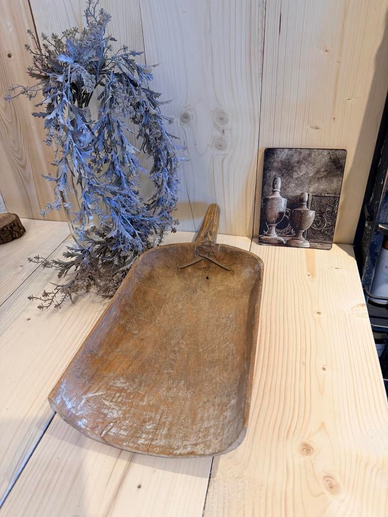 Prachtige Antieke Houten Graanschep – Sober & Landelijk 49cm, Ophalen of Verzenden
