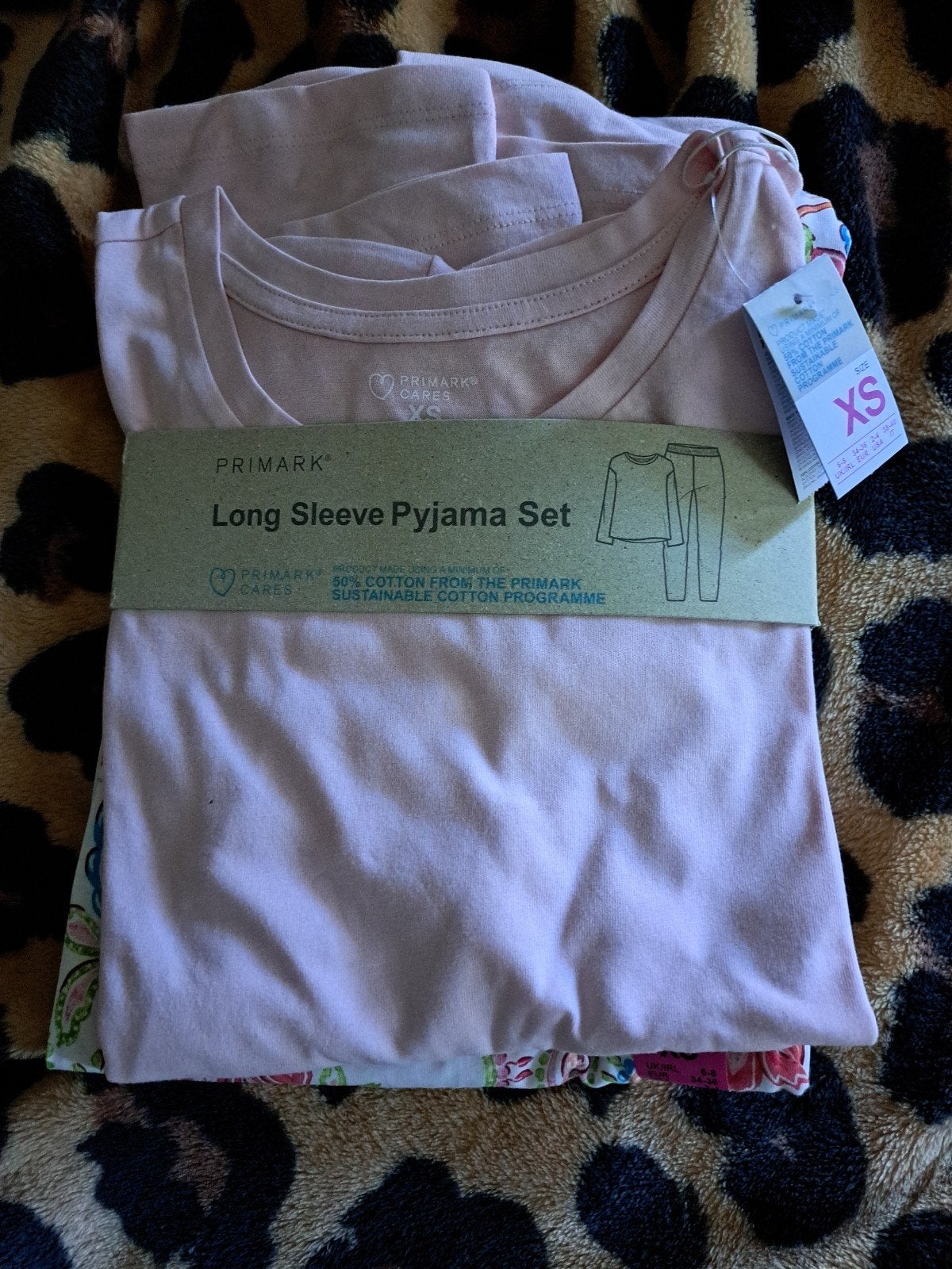 Primark Pyjama Set Roze met Bloemenprint - Maat XS, Primark, Ophalen of Verzenden, Nieuw, Maat 34 (XS) of kleiner
