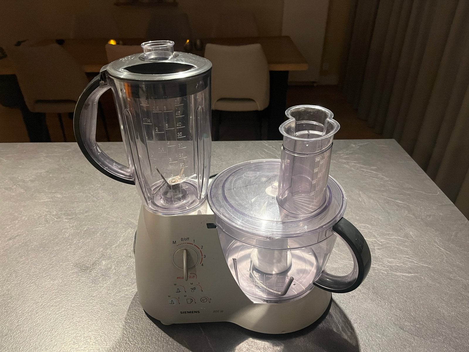 Siemens Keukenmachine met Blender en Diverse Accessoires, Ophalen, Gebruikt, 1 tot 2 liter, 3 snelheden of meer