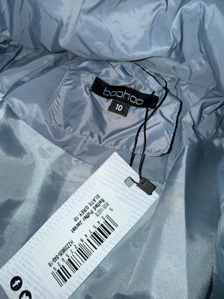 Boohoo Gevoerde Puffer Jas - Maat 38/40 (M), Kleding | Dames, Jassen | Winter, Ophalen, Nieuw, Maat 38/40 (M), Grijs