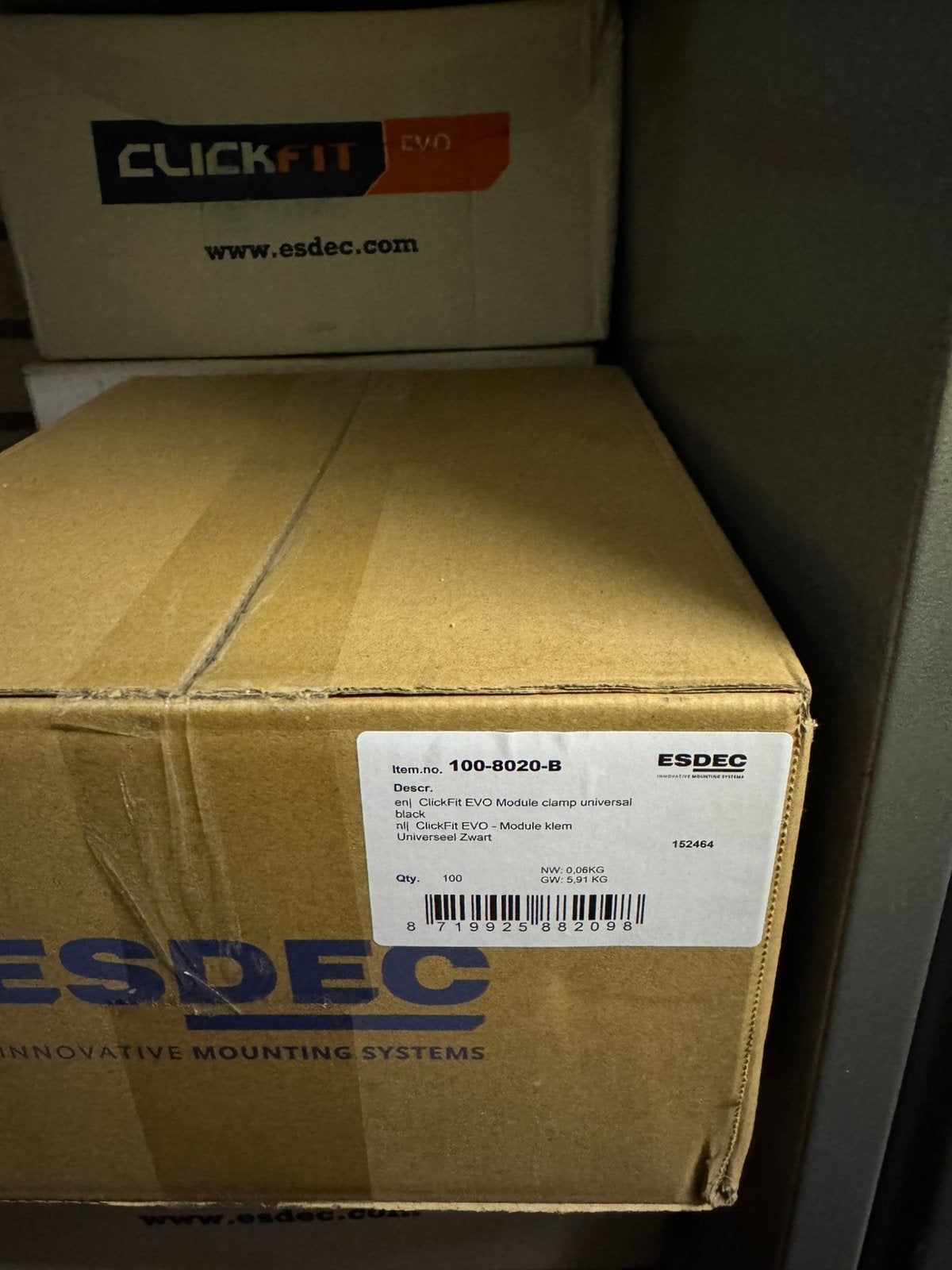 Esdec universeel zwart module klem ClickFit EVO, Ophalen of Verzenden, Zo goed als nieuw, Overige typen
