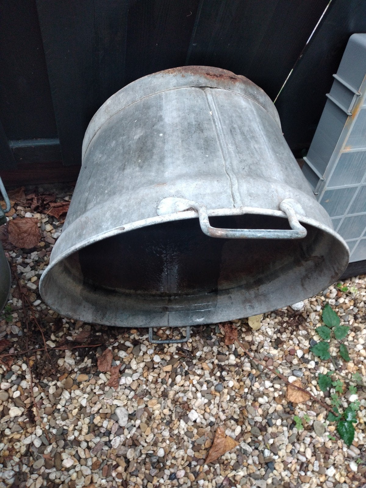 Grote vintage zinken teil/emmer, Antiek en Kunst, Ophalen of Verzenden