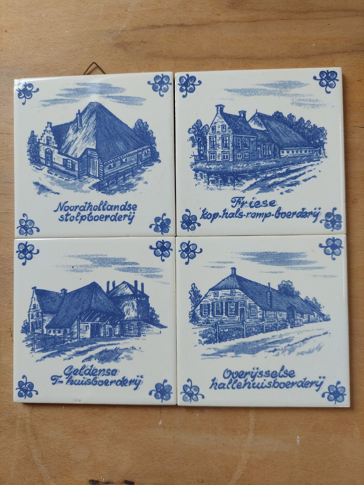 Set van 5 Delfts blauwe Sphinx boerderij tegels, Antiek en Kunst, Ophalen
