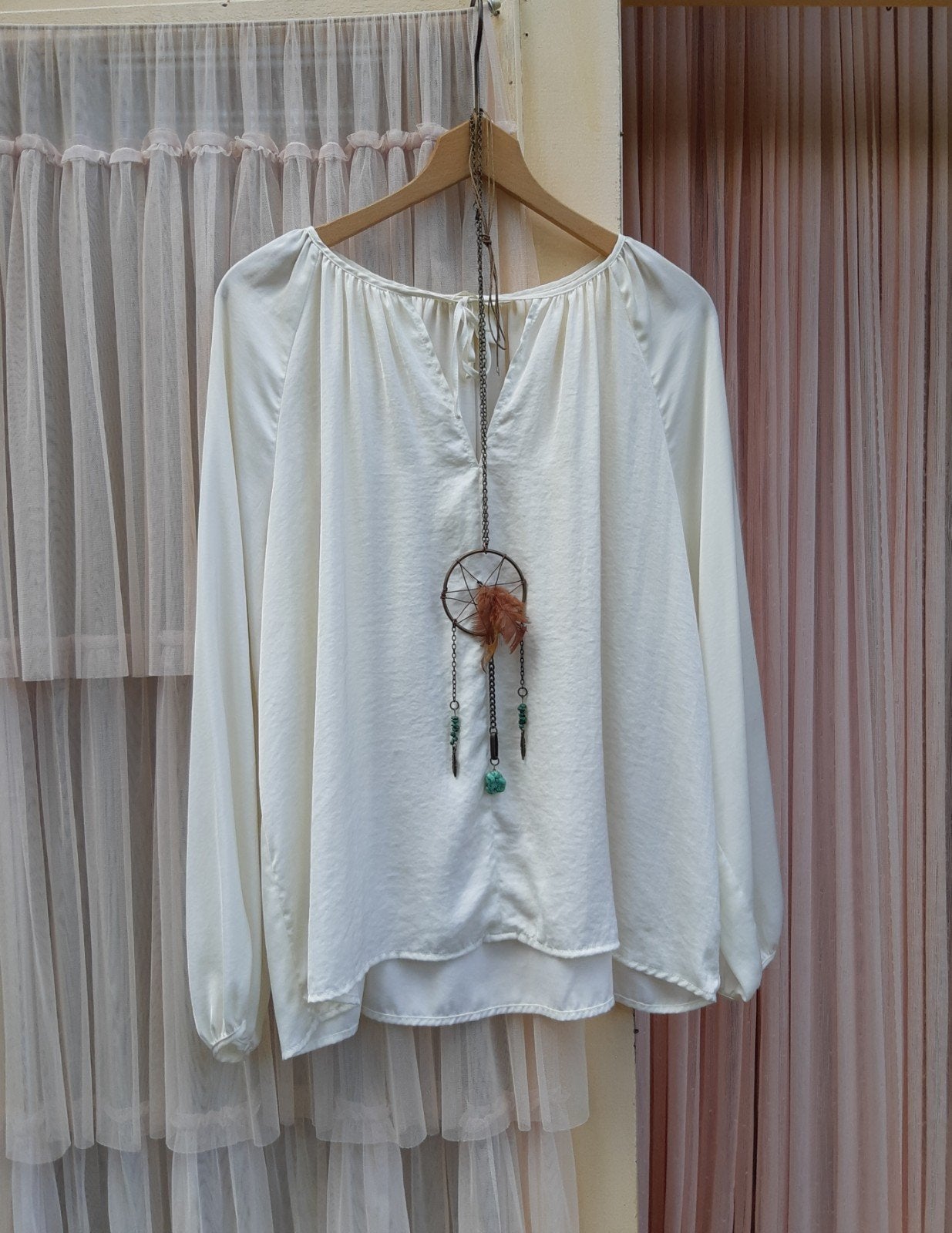 H&M nwe witte boho ibiza top tuniek M L, Maat 38/40 (M), H&M, Wit, Nieuw