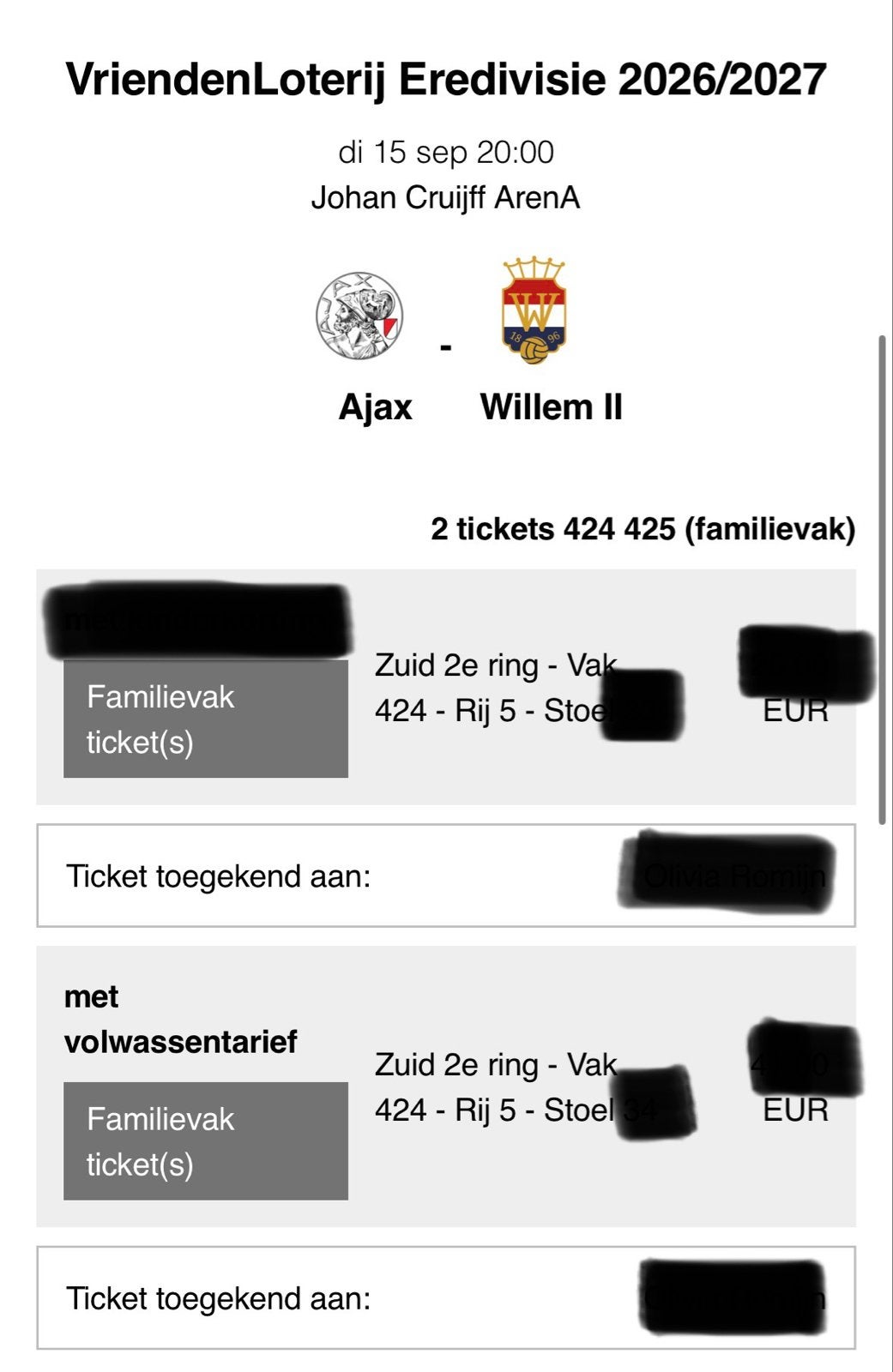 2 kaarten ajax willem ll, Twee personen, Oktober