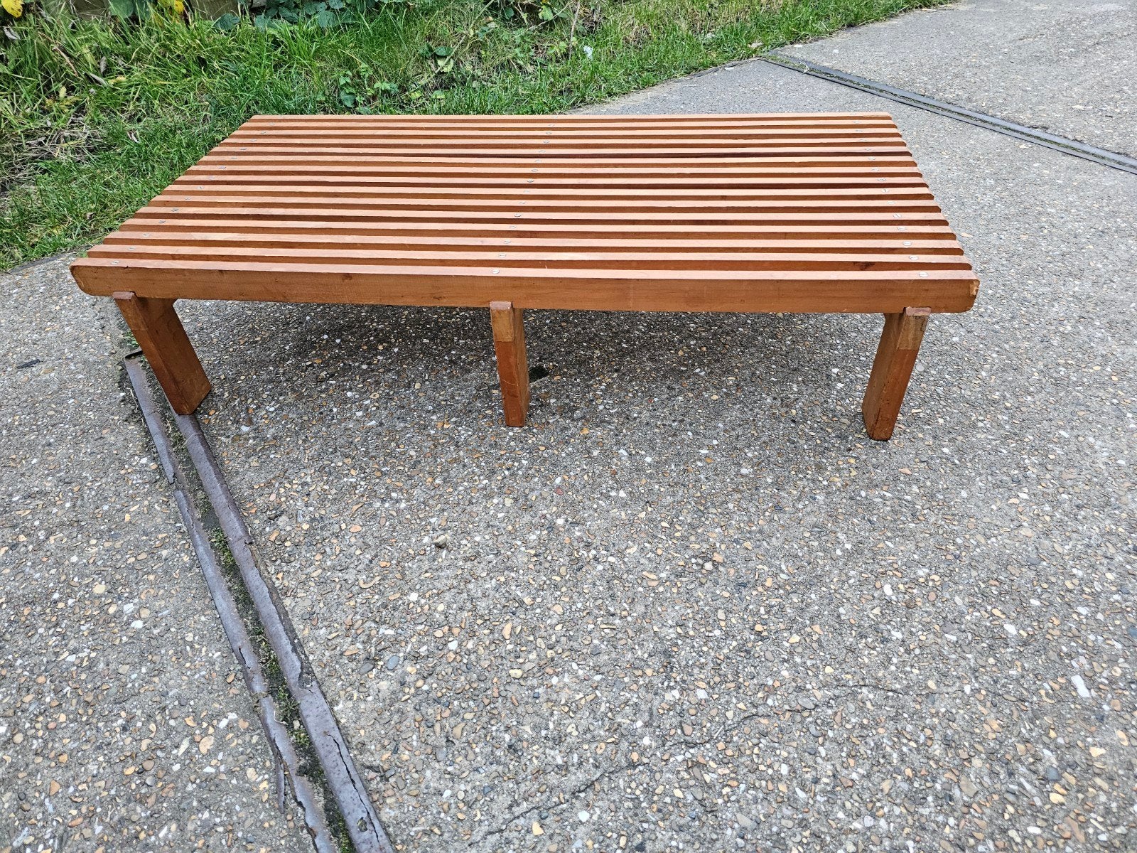 Vintage lattenbank Martin Visser stijl, Huis en Inrichting, Ophalen, Gebruikt, Rechthoekig, 50 tot 100 cm