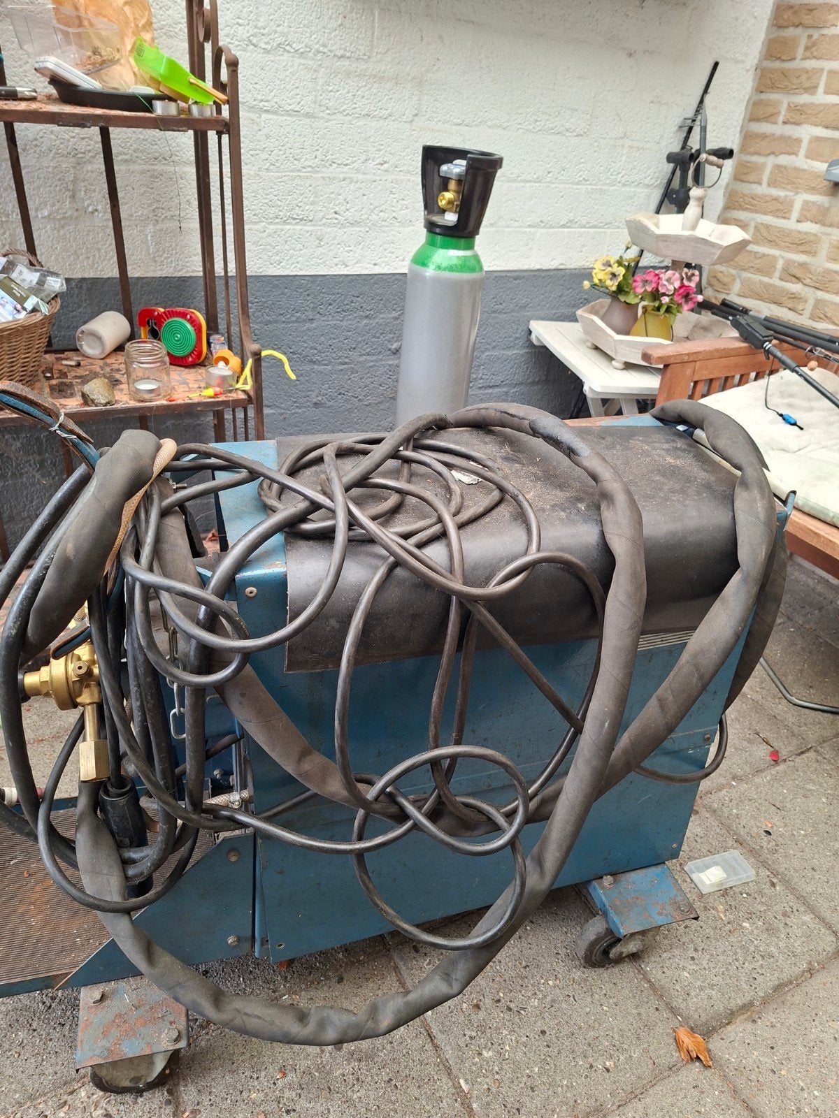 Messer Griesheim TIG lasapparaat met argonfles, Ophalen, Gebruikt, 150 tot 250 ampère, Tig