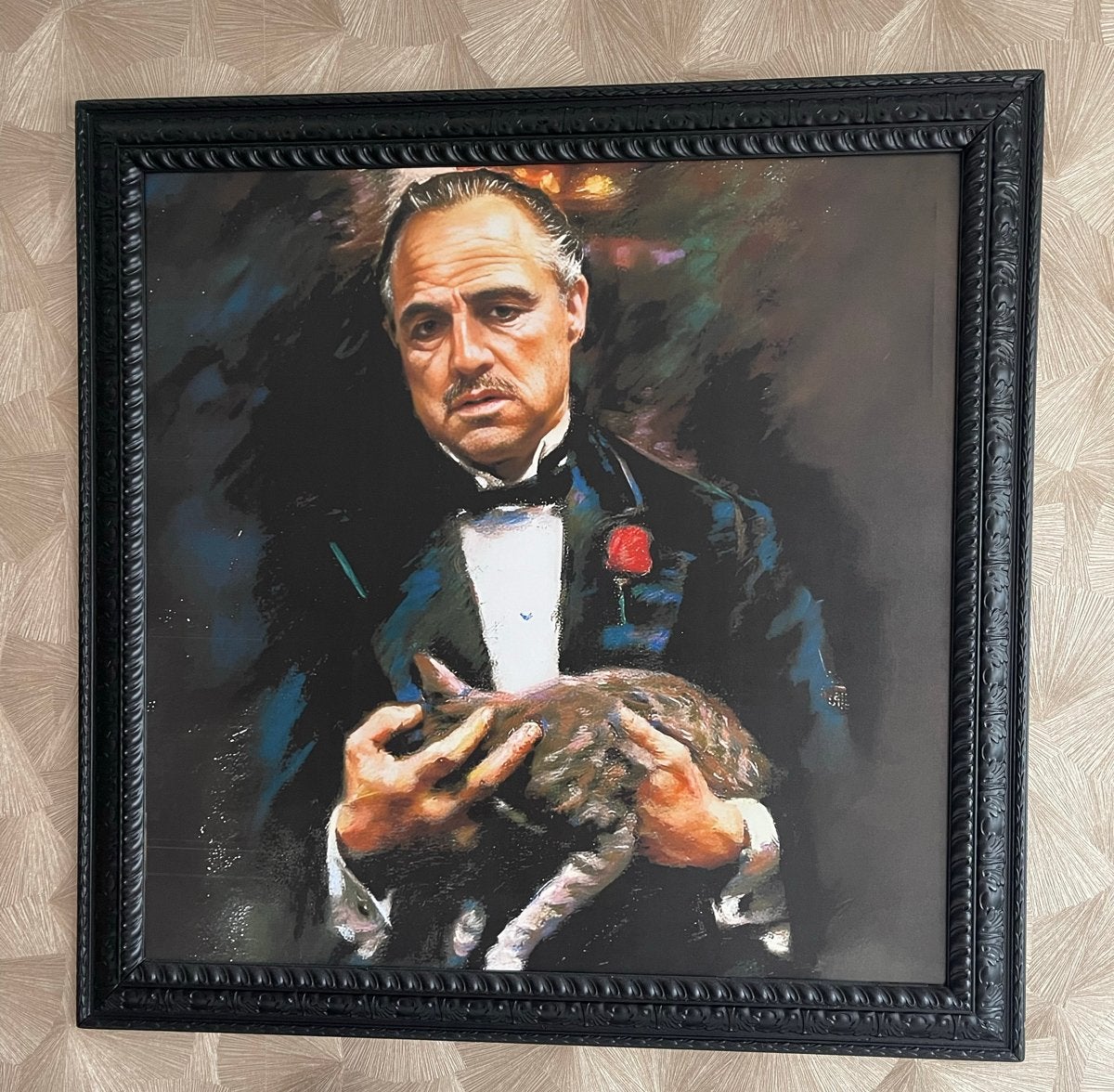 The godfather canvas print 110x110 cm, Doek, Portret of Personen, Realistisch, Ophalen of Verzenden