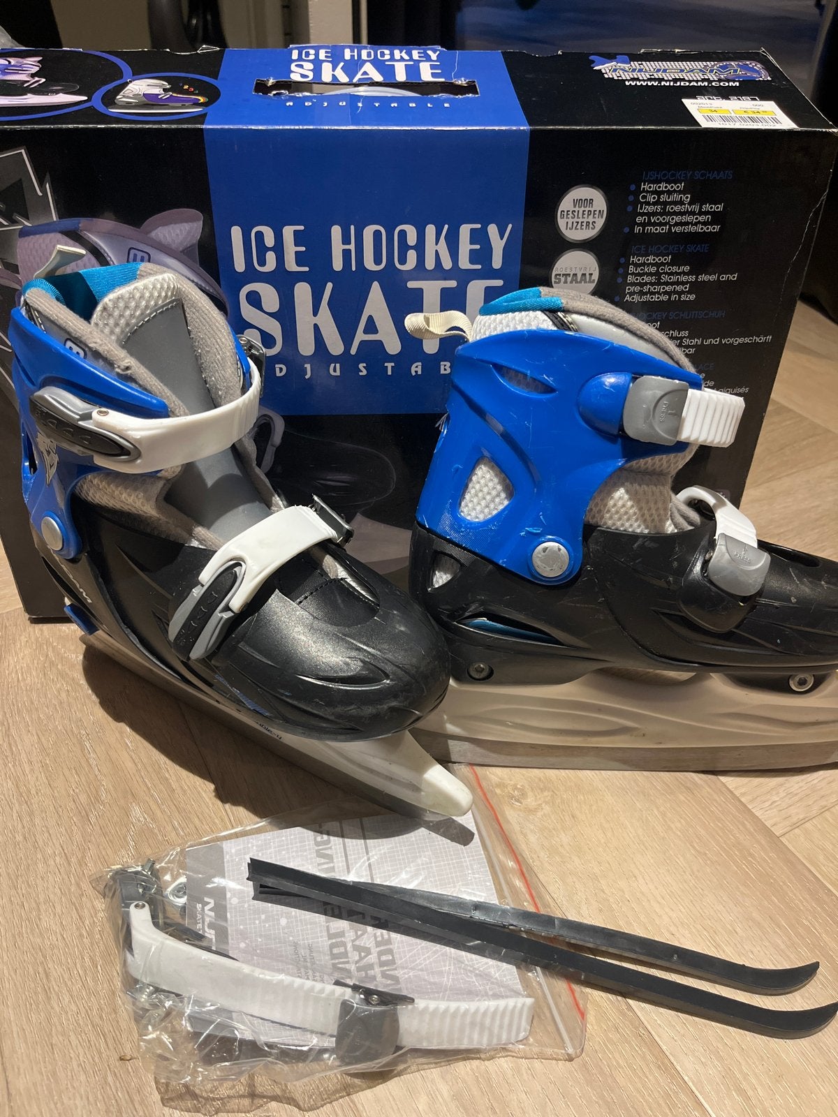 Nijdam verstelbare ijshockeyschaatsen maat 34-37, Sport en Fitness, Ophalen of Verzenden, Gebruikt, Schaatsen