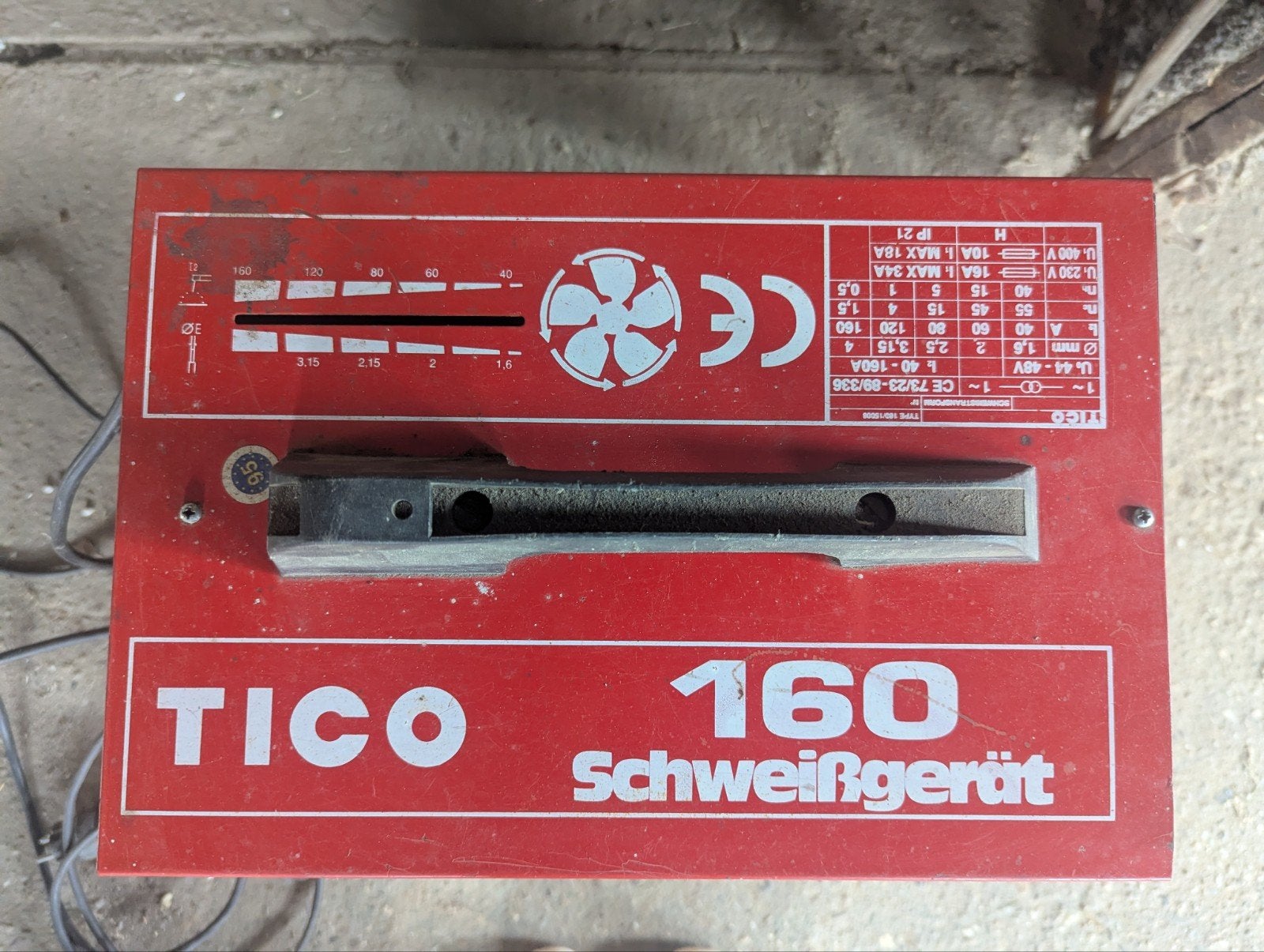 Tico 160 lasapparaat Schweissgerät, Ophalen, Gebruikt, 150 tot 250 ampère, Elektroden
