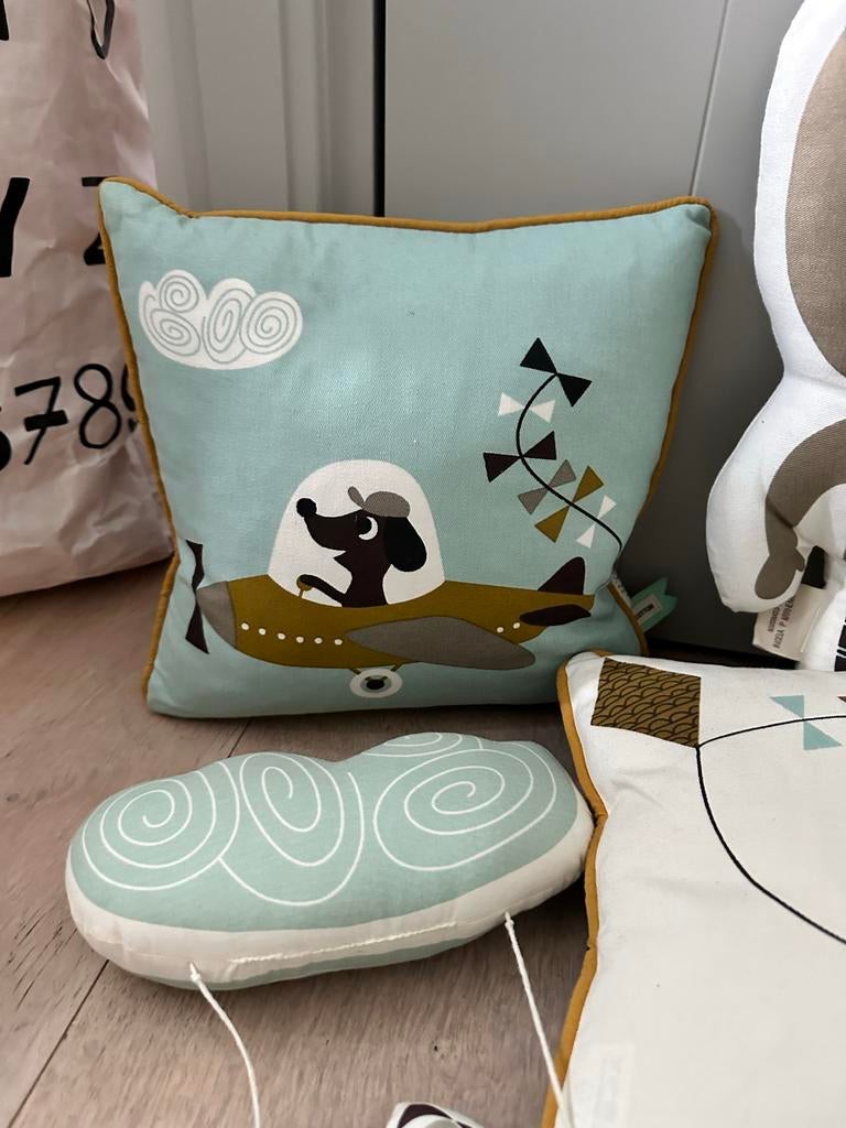 Ferm Living set: kussens, dromenvanger & dekbedovertrek, Huis en Inrichting, Woonaccessoires | Kussens, Ophalen of Verzenden, Zo goed als nieuw