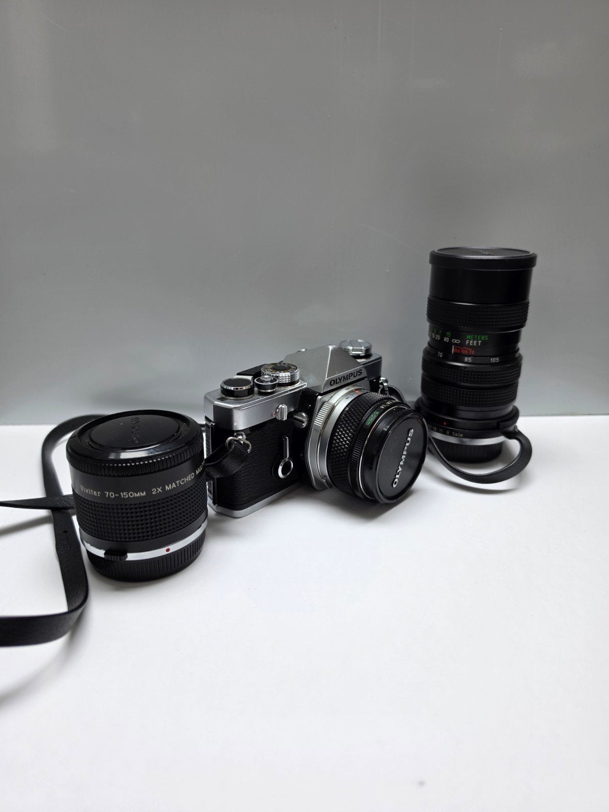 Olympus OM-1 camera met 50mm lens en extra lenzen, Ophalen of Verzenden, Gebruikt, Spiegelreflex, Olympus
