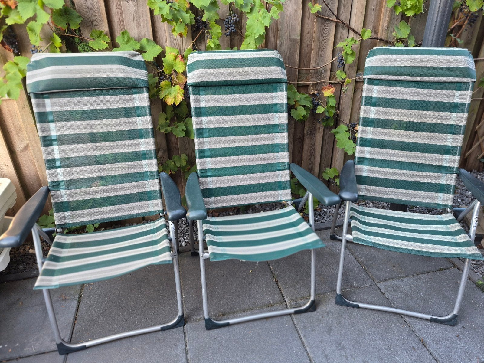 Crespo campingstoelen (3 stuks), Ophalen, Gebruikt, Metaal, Verstelbaar