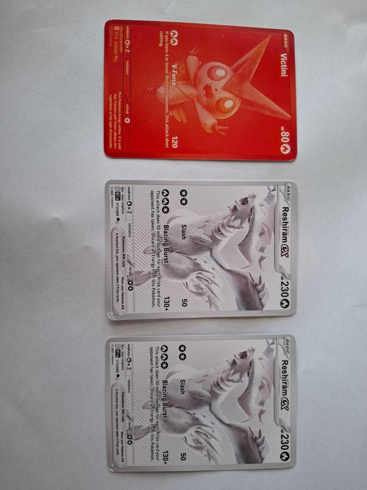 Victini Black Bolt (BLK 171) & Reshiram ex (WHT 173) x 2, Ophalen of Verzenden, Zo goed als nieuw