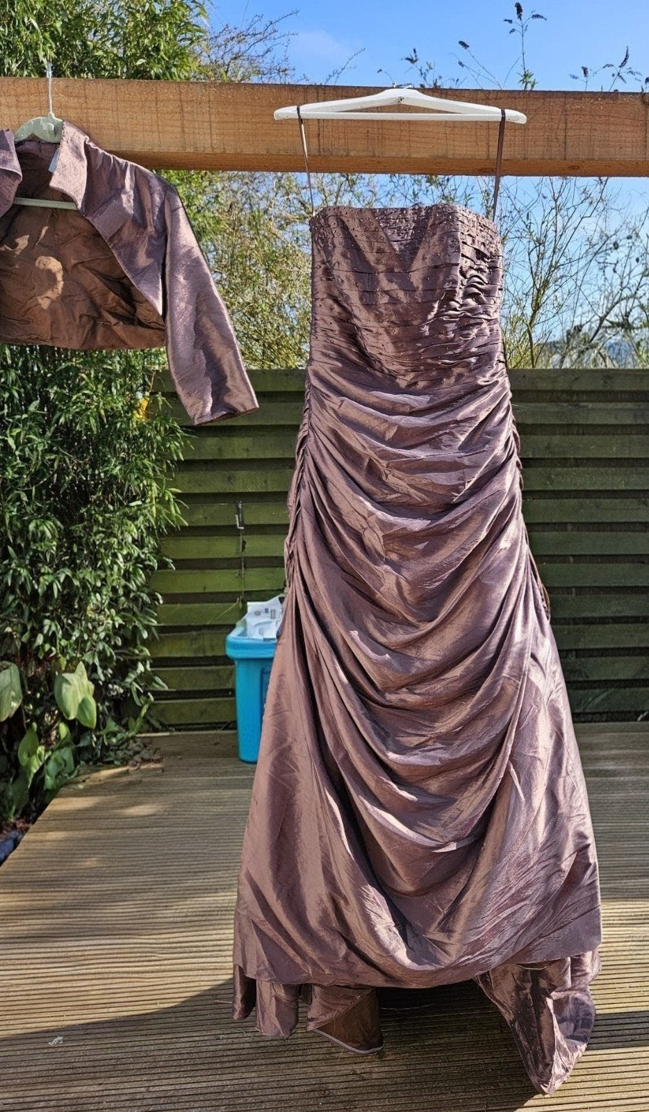 Elegante Galajurk met Bolero - Maat M, Galajurk, Bruin, Onbekend, Gedragen