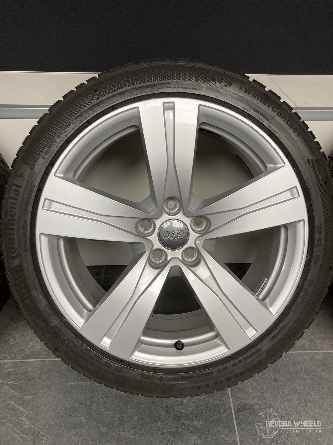 18” originele Audi A5 / S5 velgen + winterbanden 5x112, 18 inch, -, -, Banden en Velgen